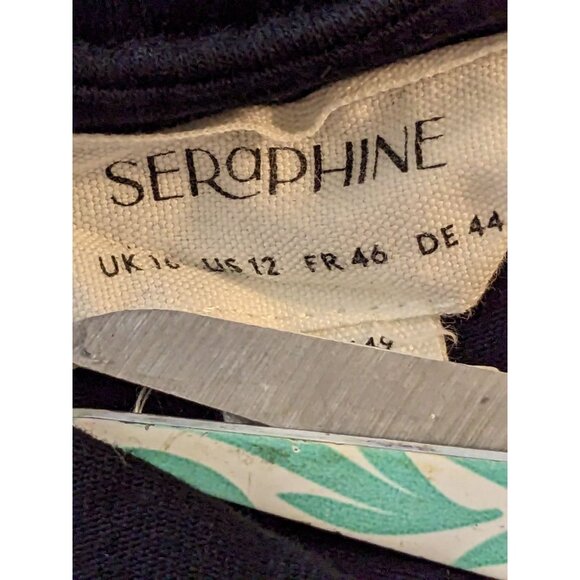 Seraphine Nursing Naternity Tunic Top Womens Size 12 Black Stretch - Picture 6 of 6